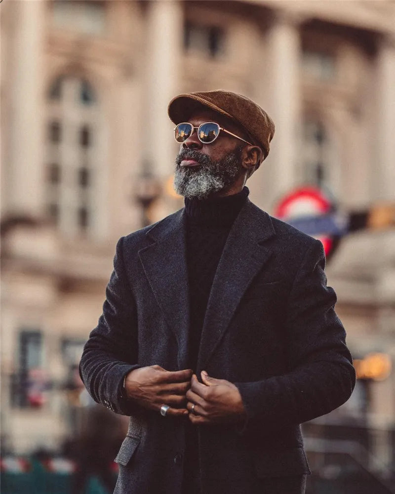 Abrigo de lana de diseñador para hombre, abrigo informal de moda de invierno, chaqueta de lana de color liso, esmoquin de boda para caballero personalizado 