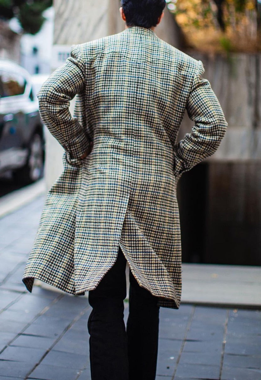 Fashion Men Suits Tweed One-Piece Suit Tweed Vintage Business Jacket Custom Wedding Tuxedos New in autumn