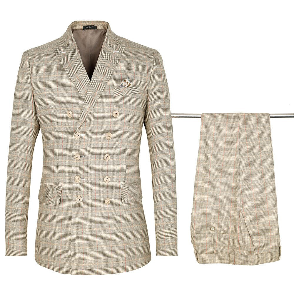 Men Suits Tweed Two-Piece Suit Tweed Twill Suede Vintage Business Jacket and pants Custom Wedding Tuxedos New in autumn