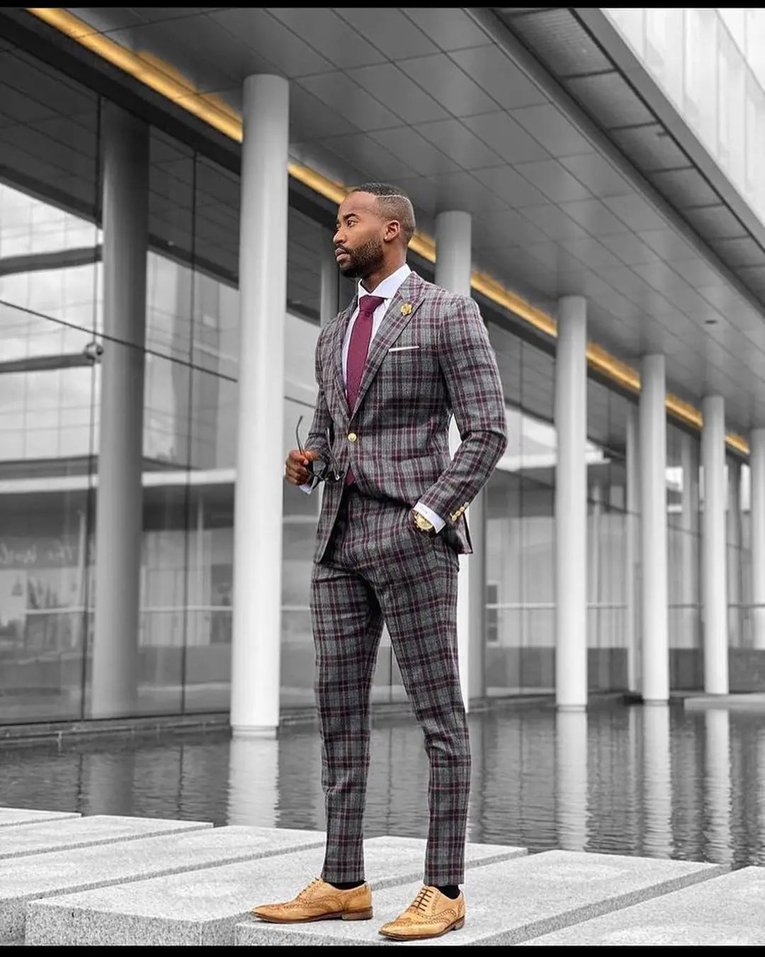 Mens Suits Tweed Two-Piece Suit Tweed Vintage Business Jacket Pant Custom Wedding Tuxedos New in Autumn