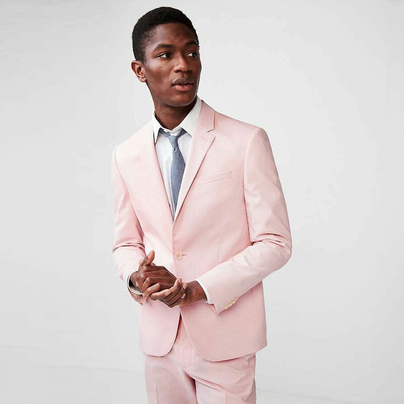 Trajes de hombre rosas nuevos, esmoquin de novio de corte entallado para boda, 2 piezas, abrigo, pantalones, traje de hombre, blazer. 