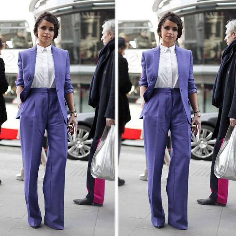 Costume 2 pièces violet pour mère de la mariée, smoking de bureau grande taille à un bouton, tenue de travail formelle pour mariage 