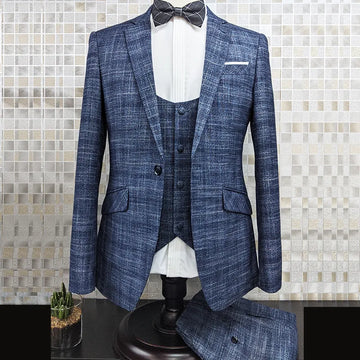 Traje estilo inglés para hombre, estilo boutique, informal, conjunto de 3 piezas, para boda, fiesta, graduación, novio, esmoquin