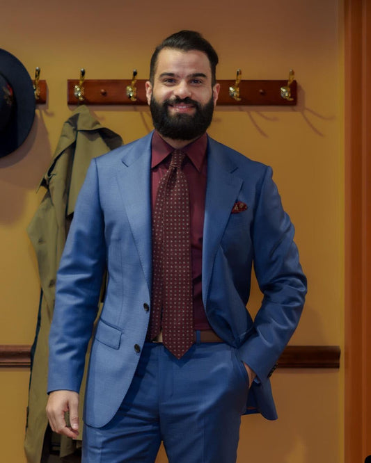 Costume d'affaires bleu pour homme avec veste et pantalon deux pièces, sur mesure, pour homme, pour mariage, fête, occasion formelle 