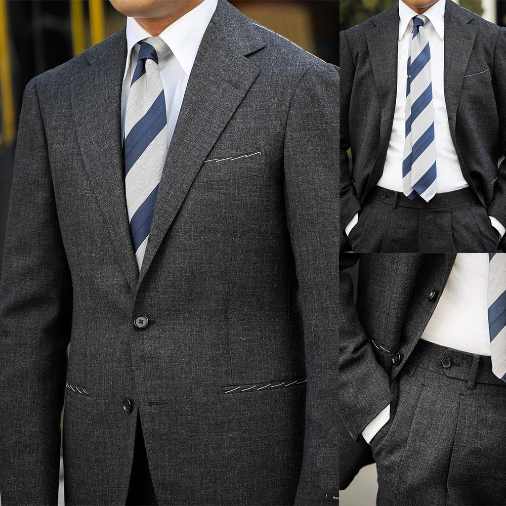 Busness Men Suits Tailor-Made Tuxedo Two-Pieces Jacket And Pants Cotton Custom Made Formal Occasion