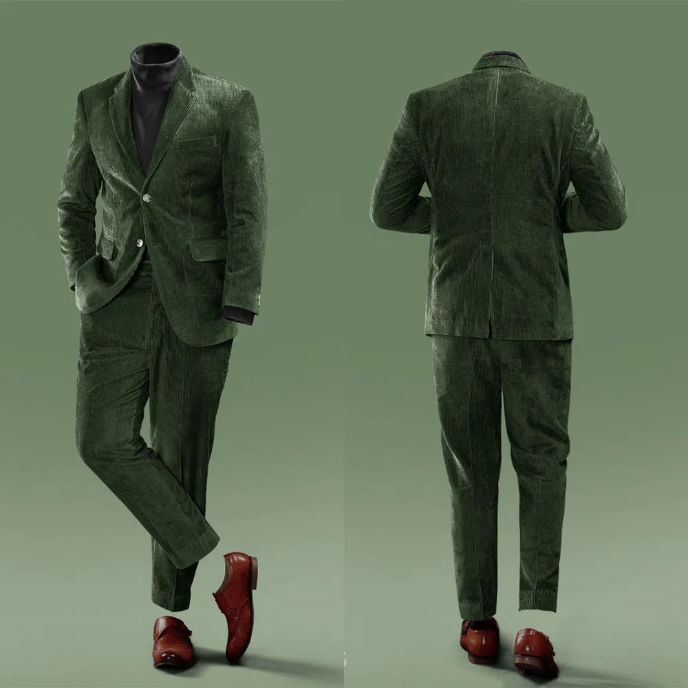 Classic Suede Suit Mens Suits Fashion Suit Two-pieces Jacket Tuxedos Party Suit for Men Jacket High Qualit Formal Occasion