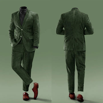 Classic Suede Suit Mens Suits Fashion Suit Two-pieces Jacket Tuxedos Party Suit for Men Jacket High Qualit Formal Occasion