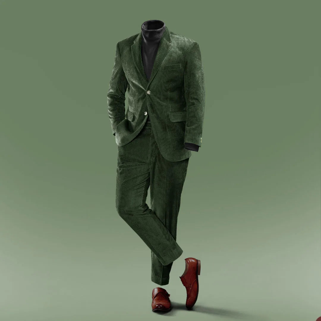 Classic Suede Suit Mens Suits Fashion Suit Two-pieces Jacket Tuxedos Party Suit for Men Jacket High Qualit Formal Occasion