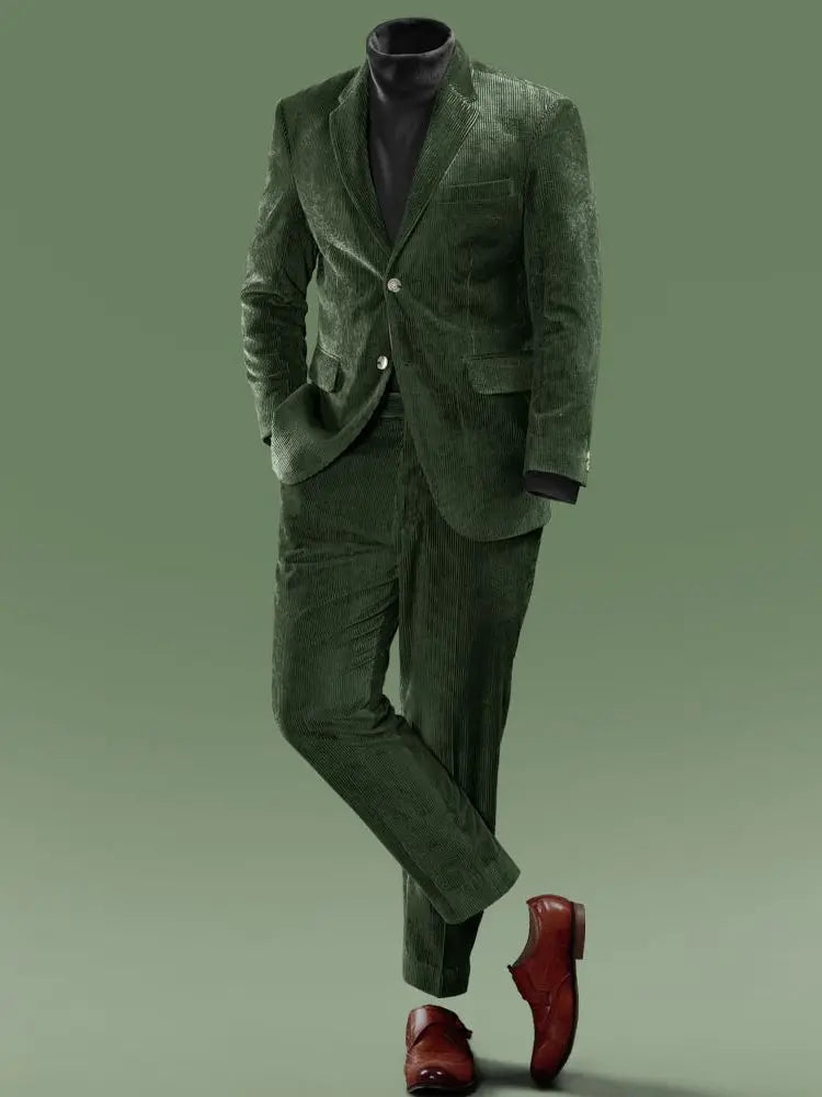 Classic Suede Suit Mens Suits Fashion Suit Two-pieces Jacket Tuxedos Party Suit for Men Jacket High Qualit Formal Occasion