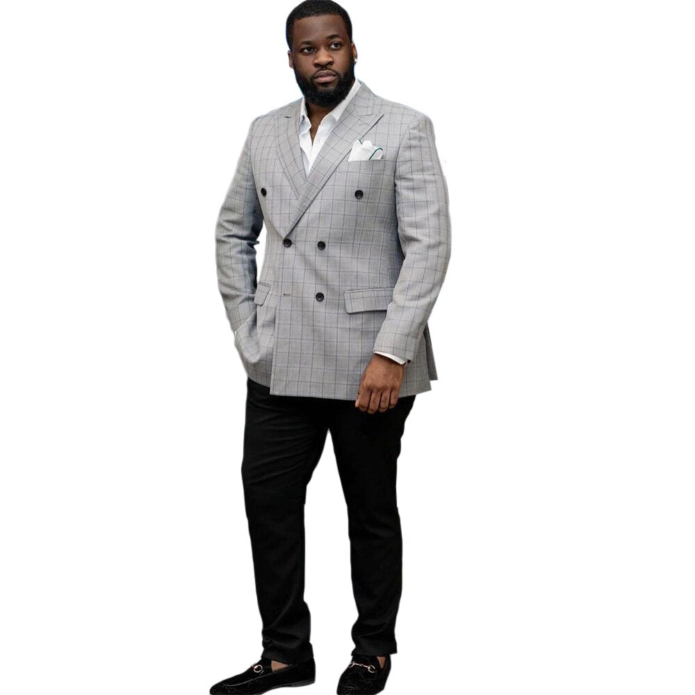 Grey Gentleman Men Suits With 2 Pieces Custom Made Designer Wedding Formal Occasion