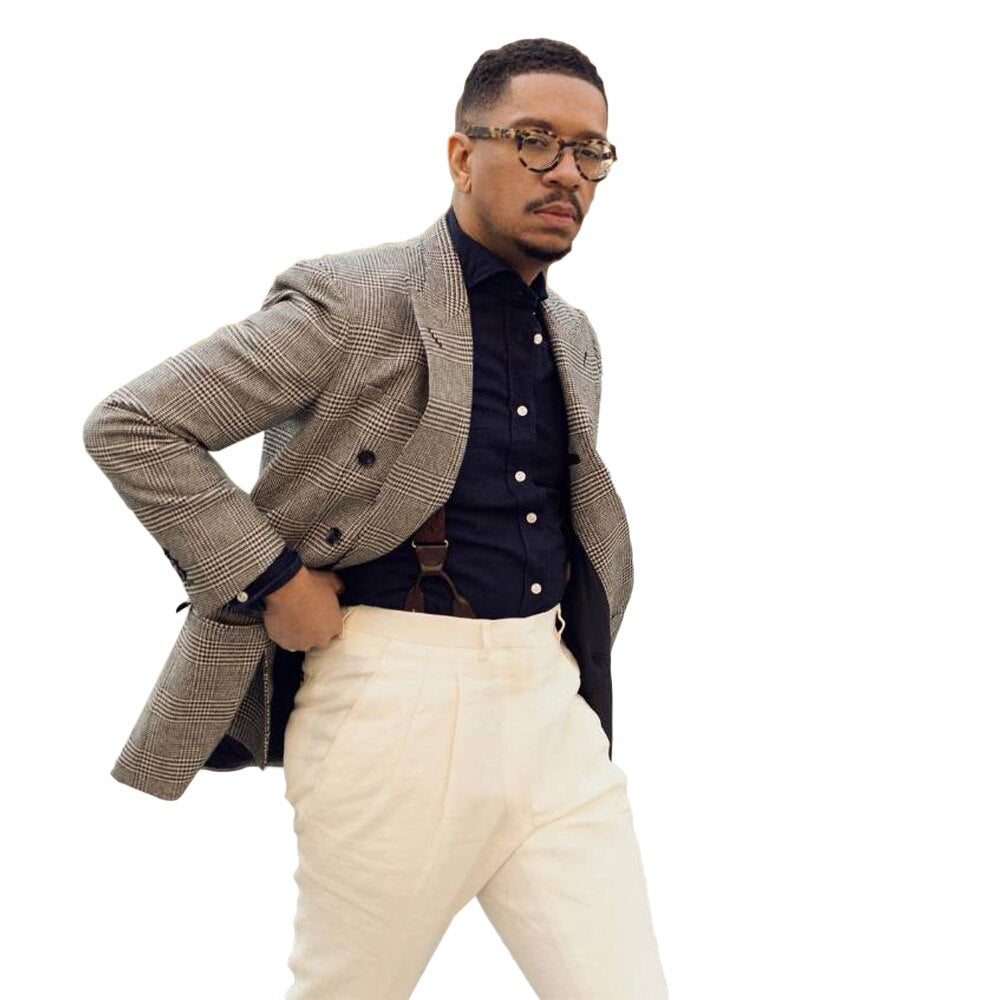 Lattice Gentleman Men Suits With 2Pieces  Designer Wedding  Formal Occasion