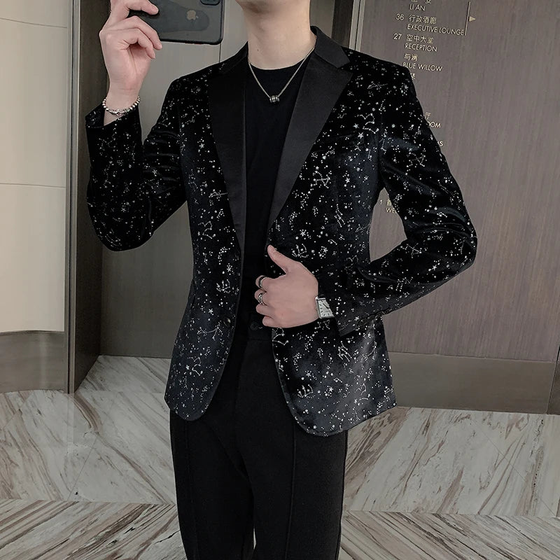 Sequin Design Men Blazers Singer DJ Stage Suit Jacket Wedding Business Casual Dress Coat Blazer Masculino Veste Homme