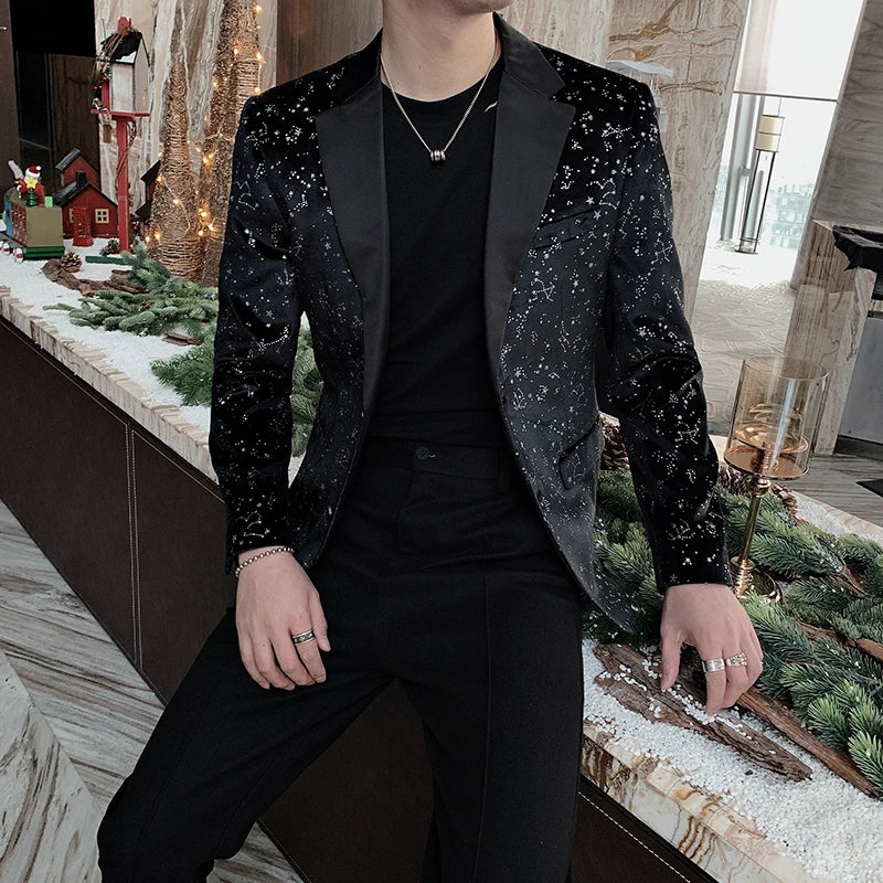 Sequin Design Men Blazers Singer DJ Stage Suit Jacket Wedding Business Casual Dress Coat Blazer Masculino Veste Homme
