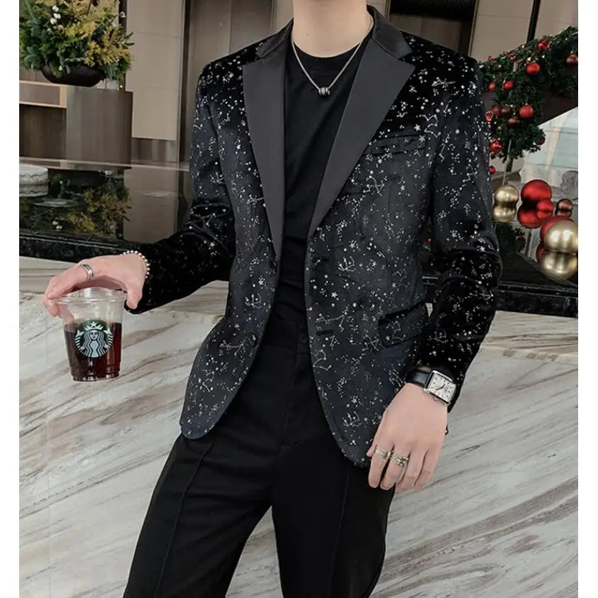 Sequin Design Men Blazers Singer DJ Stage Suit Jacket Wedding Business Casual Dress Coat Blazer Masculino Veste Homme