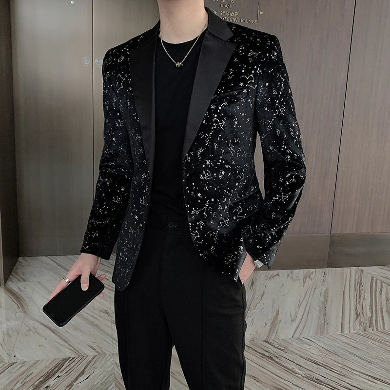 Sequin Design Men Blazers Singer DJ Stage Suit Jacket Wedding Business Casual Dress Coat Blazer Masculino Veste Homme