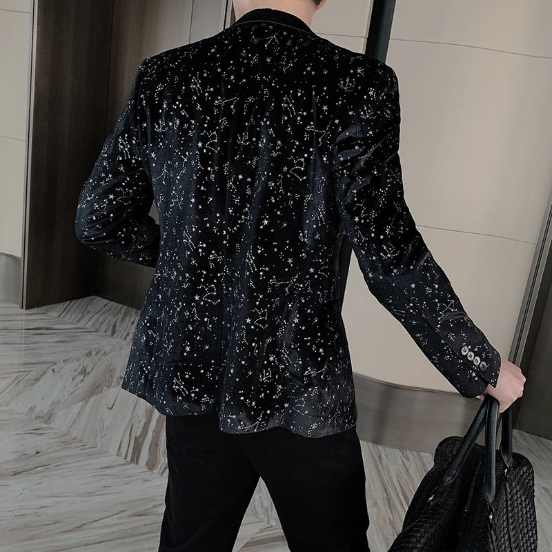 Sequin Design Men Blazers Singer DJ Stage Suit Jacket Wedding Business Casual Dress Coat Blazer Masculino Veste Homme