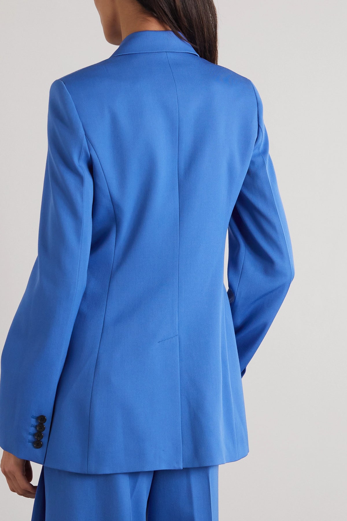 Trajes de pantalón para madre de la novia, de tweed, en azul, talla grande, para mujer, ropa formal de negocios, conjuntos de 2 piezas, uniforme de oficina 