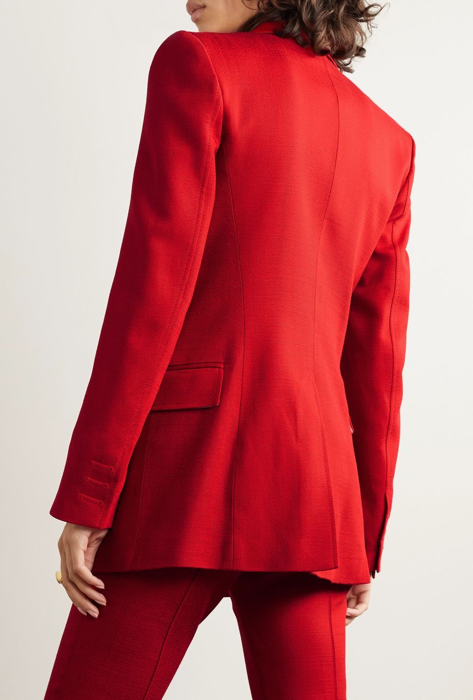 Trajes de pantalón para madre de la novia, de primavera, en rojo, talla grande, para mujer, ropa formal de negocios, conjuntos de 2 piezas, uniforme de oficina 