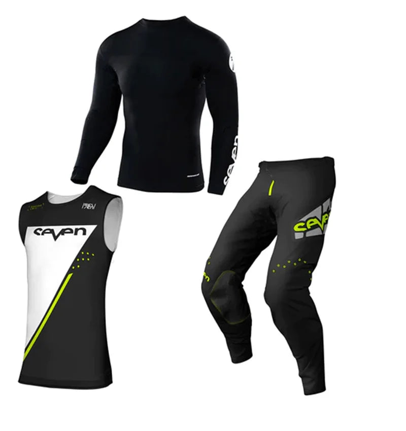 Conjunto de maillot y pantalón de ciclismo de montaña de manga larga para hombre en cuatro colores 