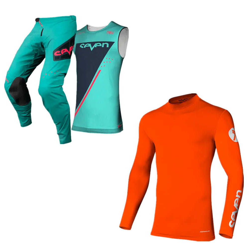 Conjunto de maillot y pantalón de ciclismo de montaña de manga larga para hombre en cuatro colores 