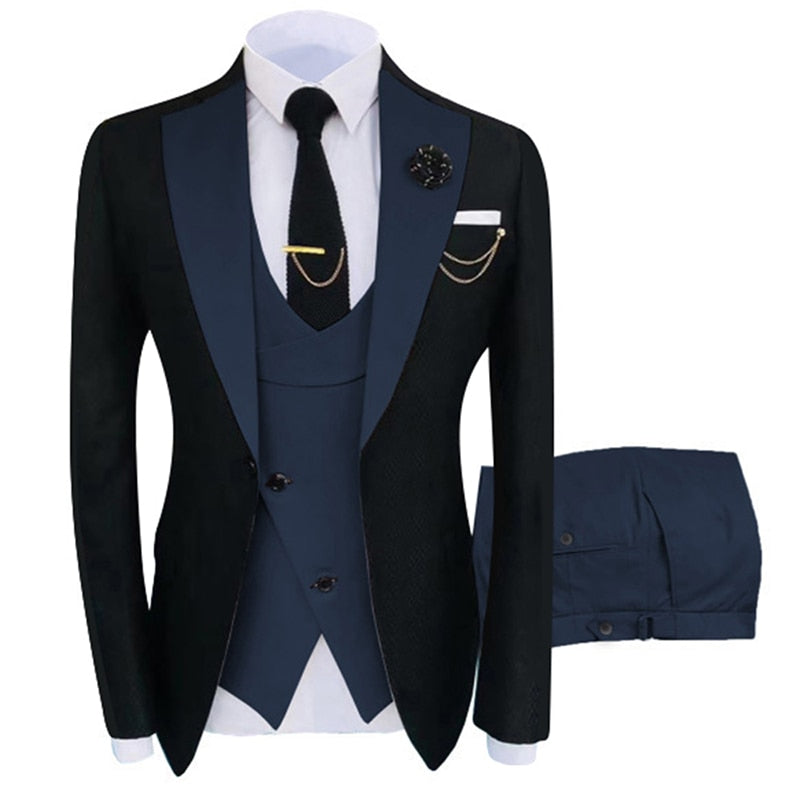 Blazers ajustados, trajes de baile y de novio para hombre, moda boutique para bodas (chaqueta + chaleco + pantalón) 