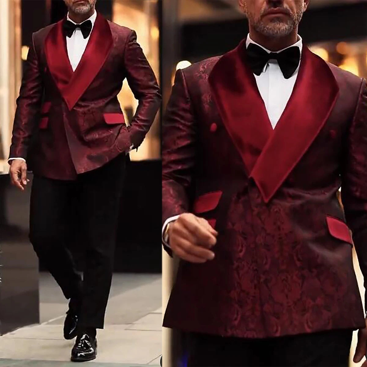 New Mens Wedding Blazer Shawl Lapel Floral Jacquard Tuxedos Designer Coat for Men Custom Made Only Jacket