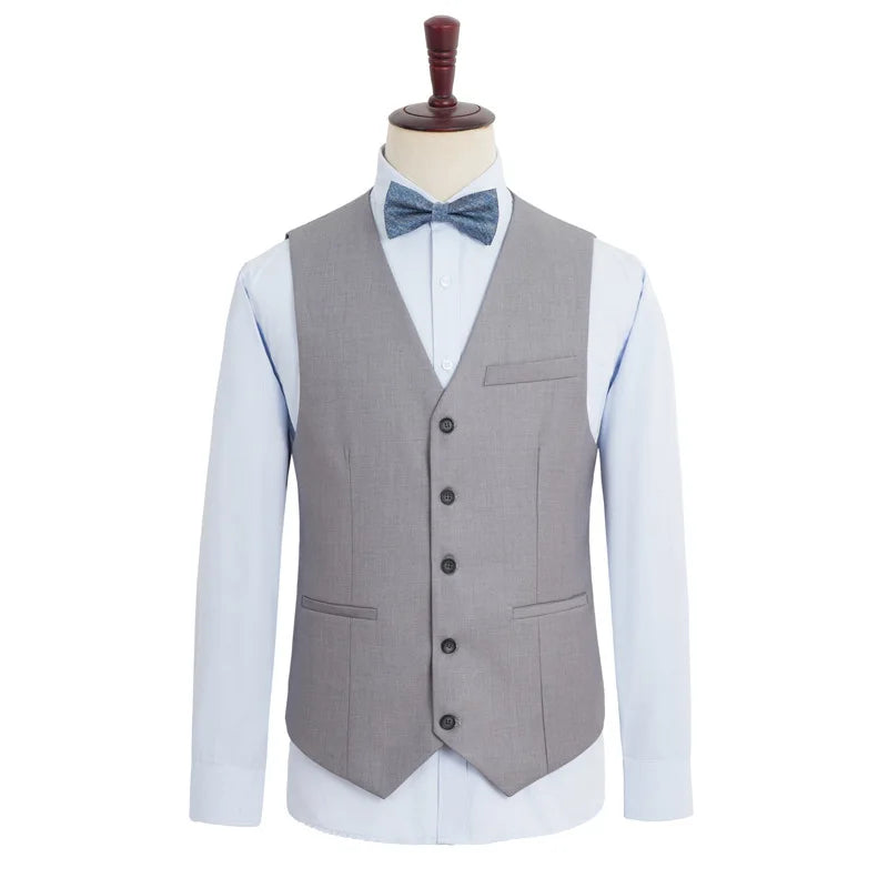 Plus Size Suit Vest Men Solid Color Single Breasted Waistcoat For Host Groom Groomsmen Grey Black Navy Waist Coat 9XL
