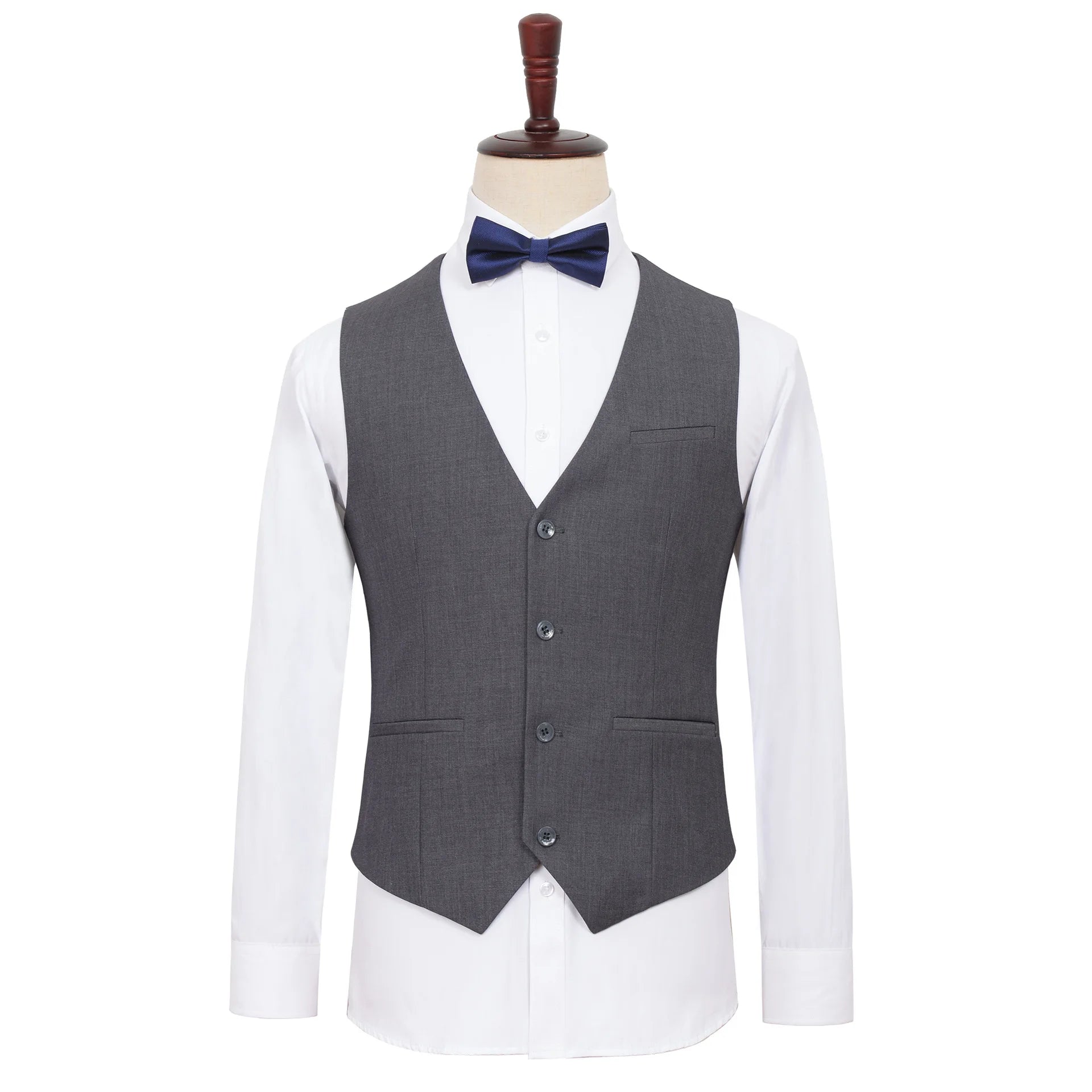Plus Size Suit Vest Men Solid Color Single Breasted Waistcoat For Host Groom Groomsmen Grey Black Navy Waist Coat 9XL