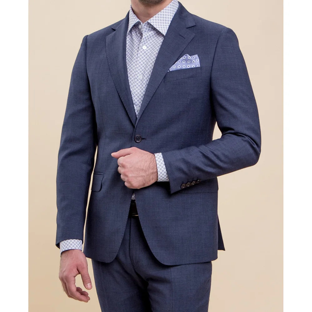 Trajes para hombre, moda, solapa con muesca, dos botones, blazer masculino, elegante, informal, formal, esmoquin de boda, traje de 2 piezas, corte entallado, personalizado