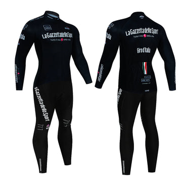 La Gazzetta Dello Sport Giro d'Italia Long Sleeve Cycling Suit Black