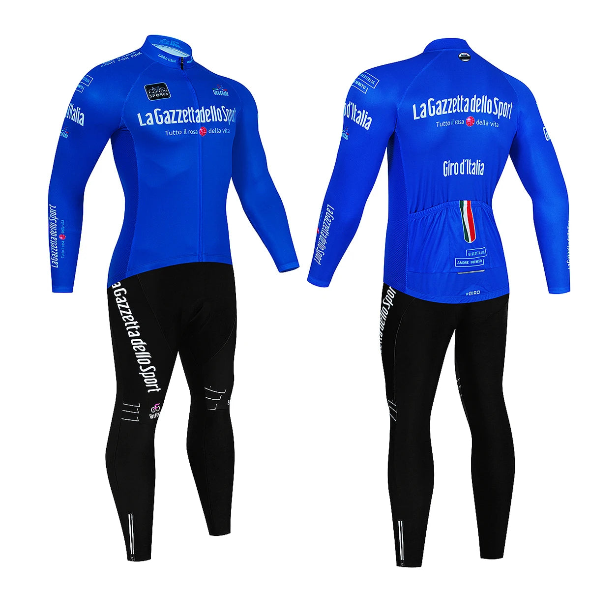 La Gazzetta Dello Sport Giro d'Italia Long Sleeve Cycling Suit Black