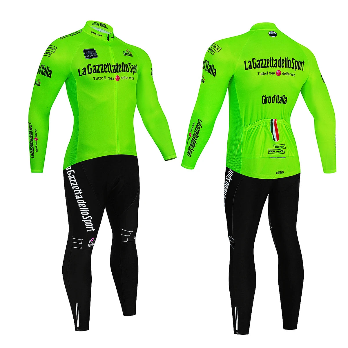 La Gazzetta Dello Sport Giro d'Italia Long Sleeve Cycling Suit Black
