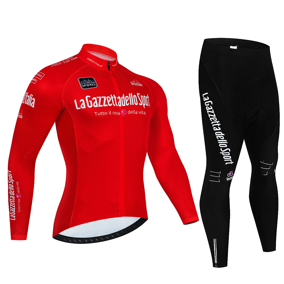 La Gazzetta Dello Sport Giro d'Italia Long Sleeve Cycling Suit Black
