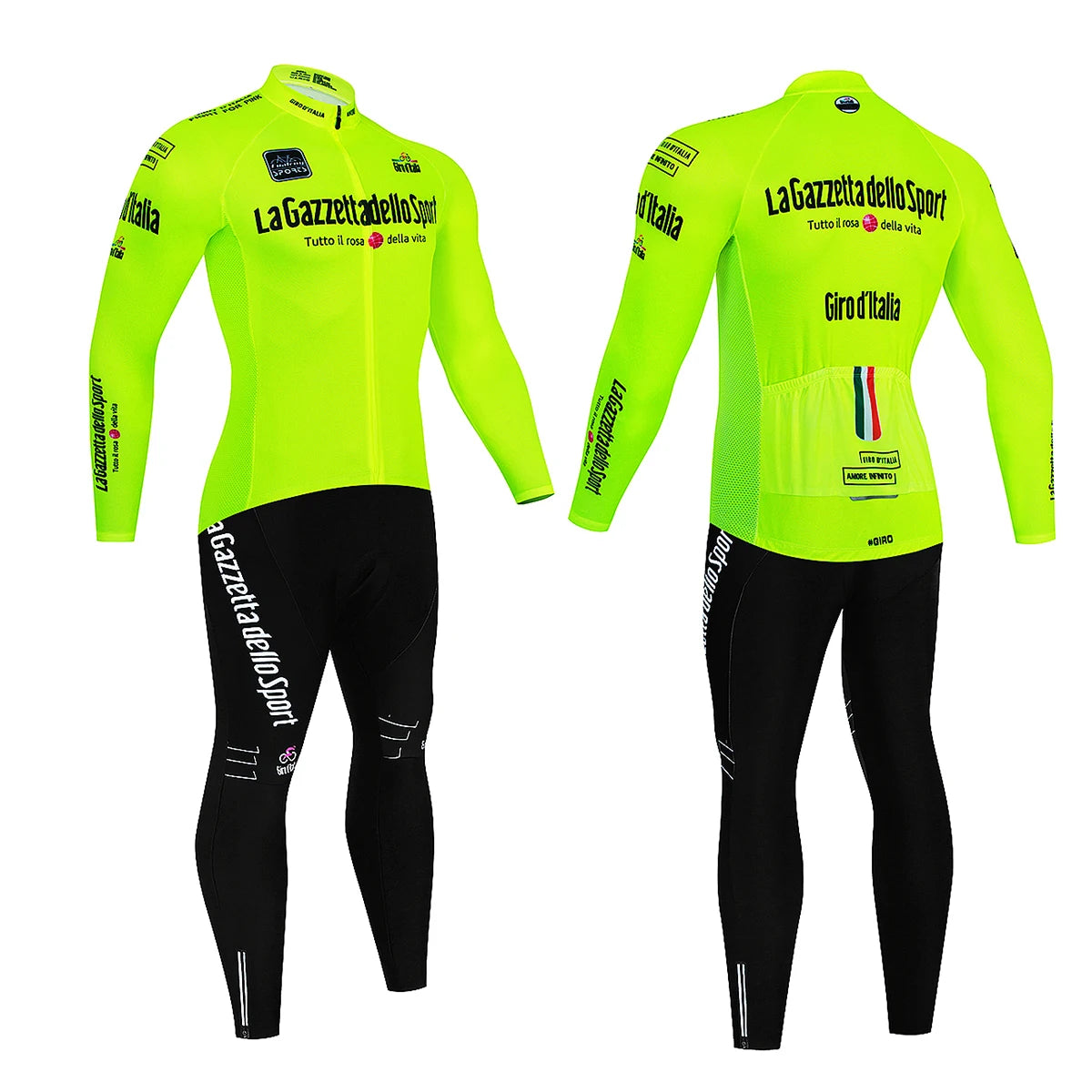 La Gazzetta Dello Sport Giro d'Italia Long Sleeve Cycling Suit Black