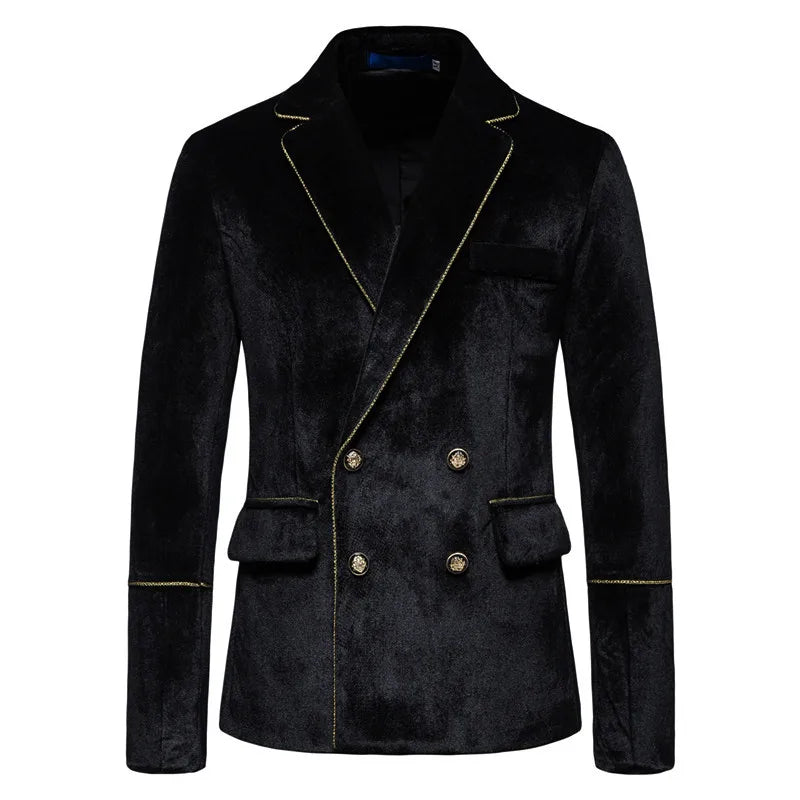 Trajes de terciopelo de alta gama para hombre, chaqueta informal de moda, trajes de fiesta, conjuntos para hombre