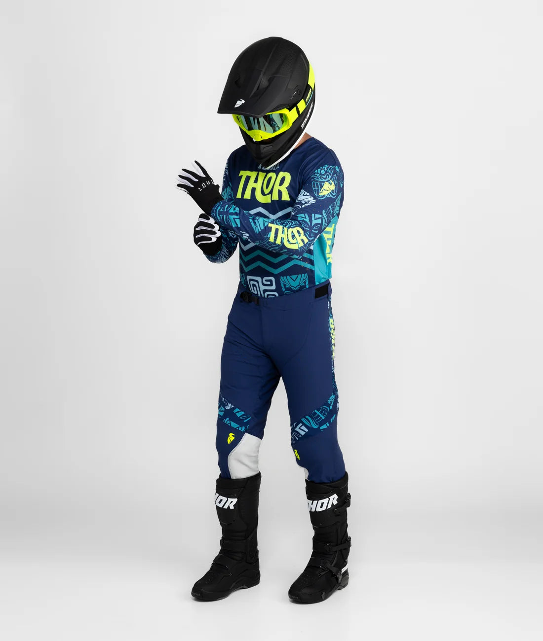 Motocross Racing Jersey and Pants Set with Protective Gear