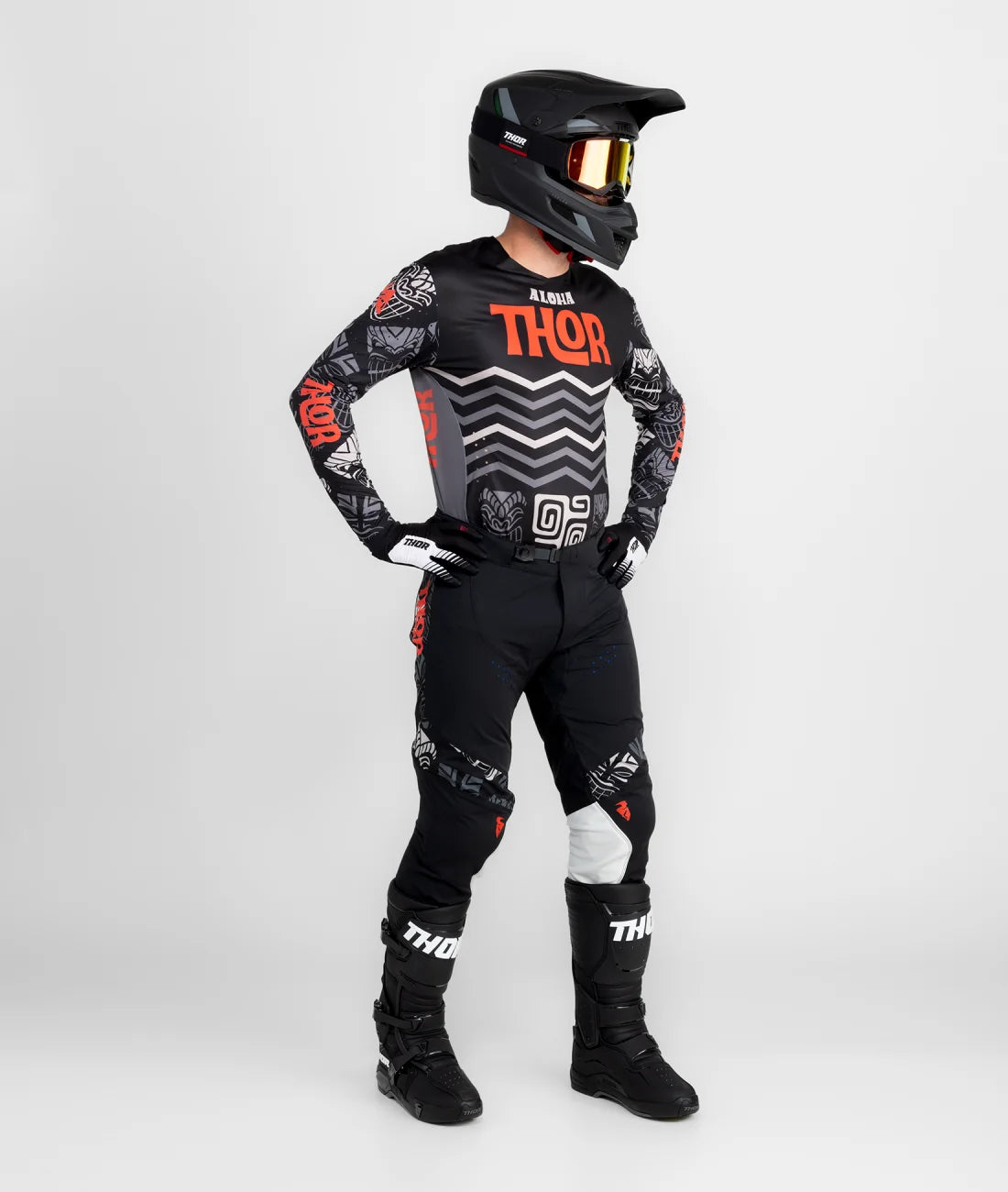 Motocross Racing Jersey and Pants Set with Protective Gear
