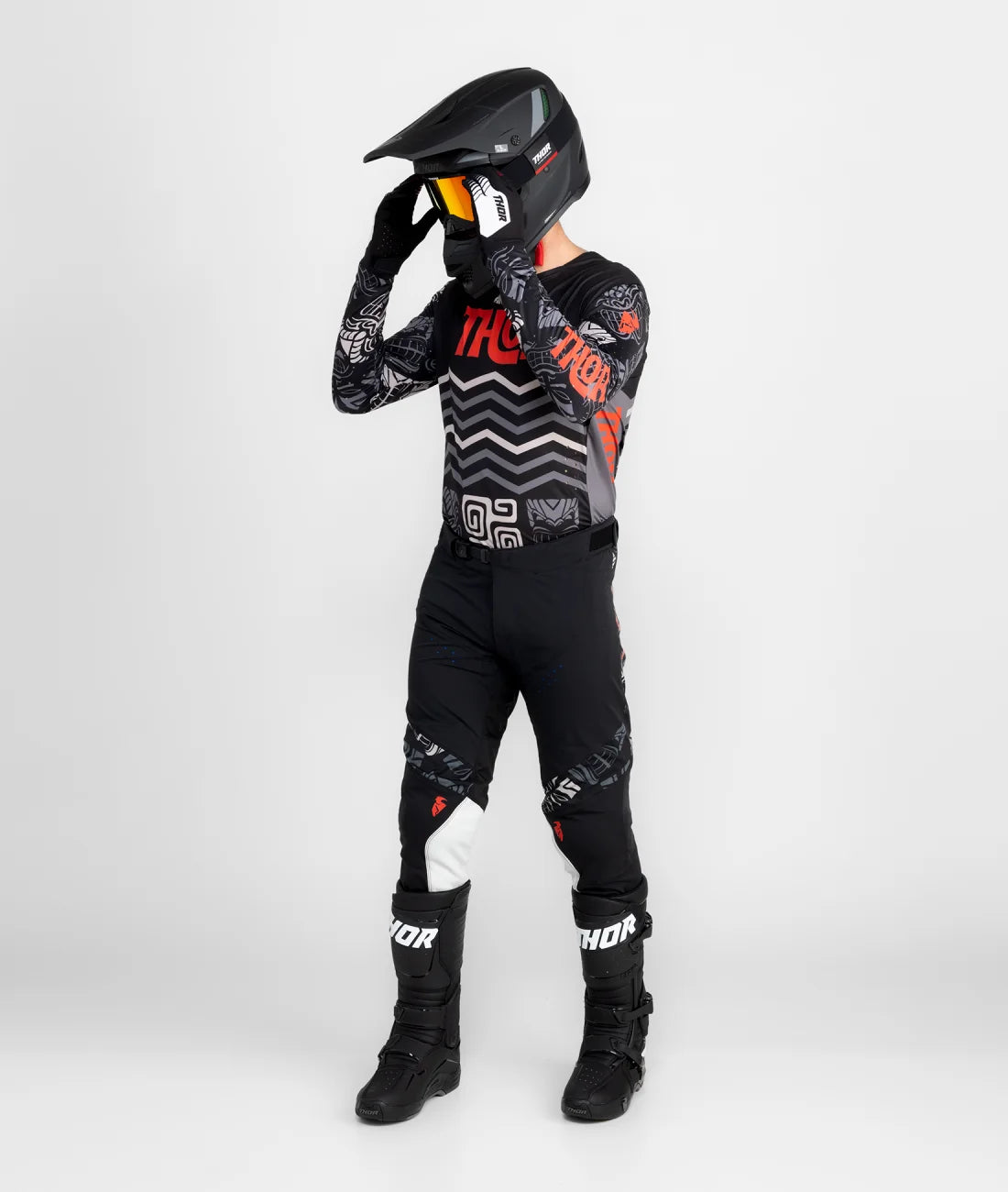 Motocross Racing Jersey and Pants Set with Protective Gear
