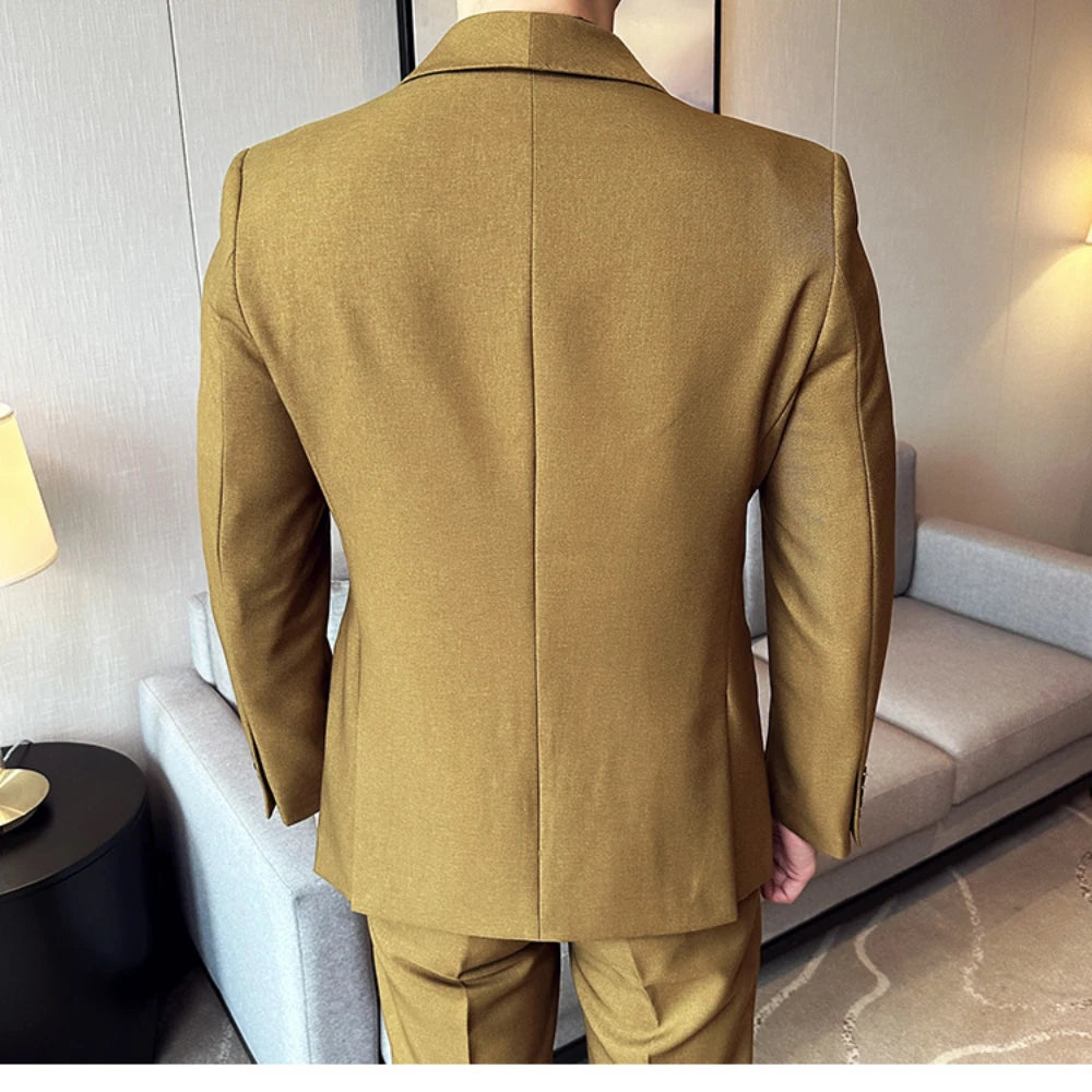 Ensemble 2 pièces veste et pantalon pour homme, veste et pantalon, style décontracté, idéal pour un mariage ou une soirée