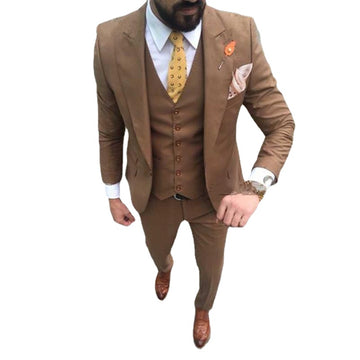Smoking de marié coupe slim à revers pointus pour homme, tenue de mariage, veste, blazer, costume 3 pièces (veste, pantalon, gilet) 