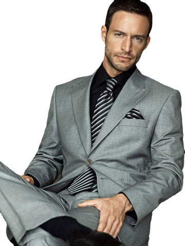 Costume d'affaires gris 2 pièces pour homme, coupe cintrée, sur mesure, smoking de mariage, bal de promo, mariage, ensemble de costume d'affaires pour homme