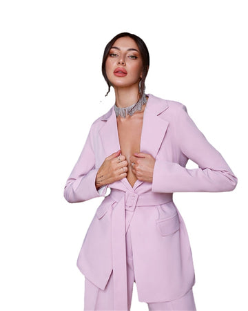 Designer Pink 2 Pieces Mother of the Bride Pant Suits Formal Office Lady Blazer Wear Prom Party Business Outfits With Belt