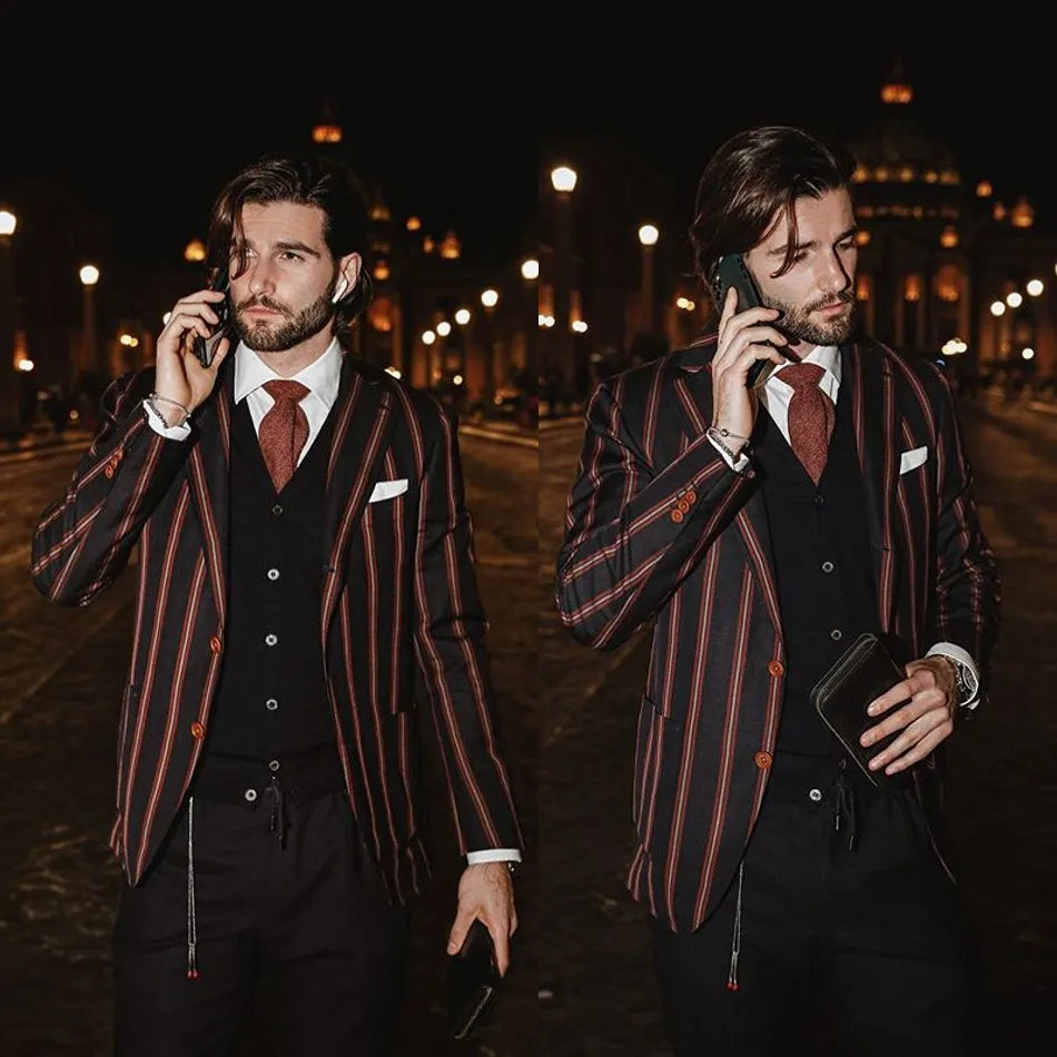 Trajes de 3 piezas para hombre, esmoquin de boda árabe de Dubái con solapa de pico, traje de novio para padrinos de boda, hecho a medida 