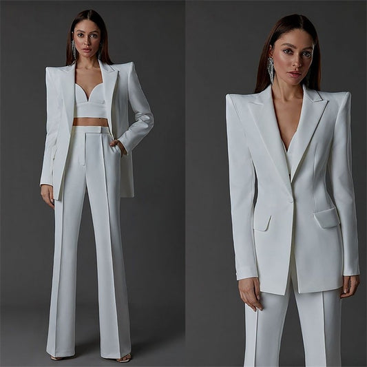 3 Pcs Women Pantsuit Set Blazer+Top Bra+Pants Party Special Occasions Dress Formal Office Office Lady Prom Gown Tailored Made