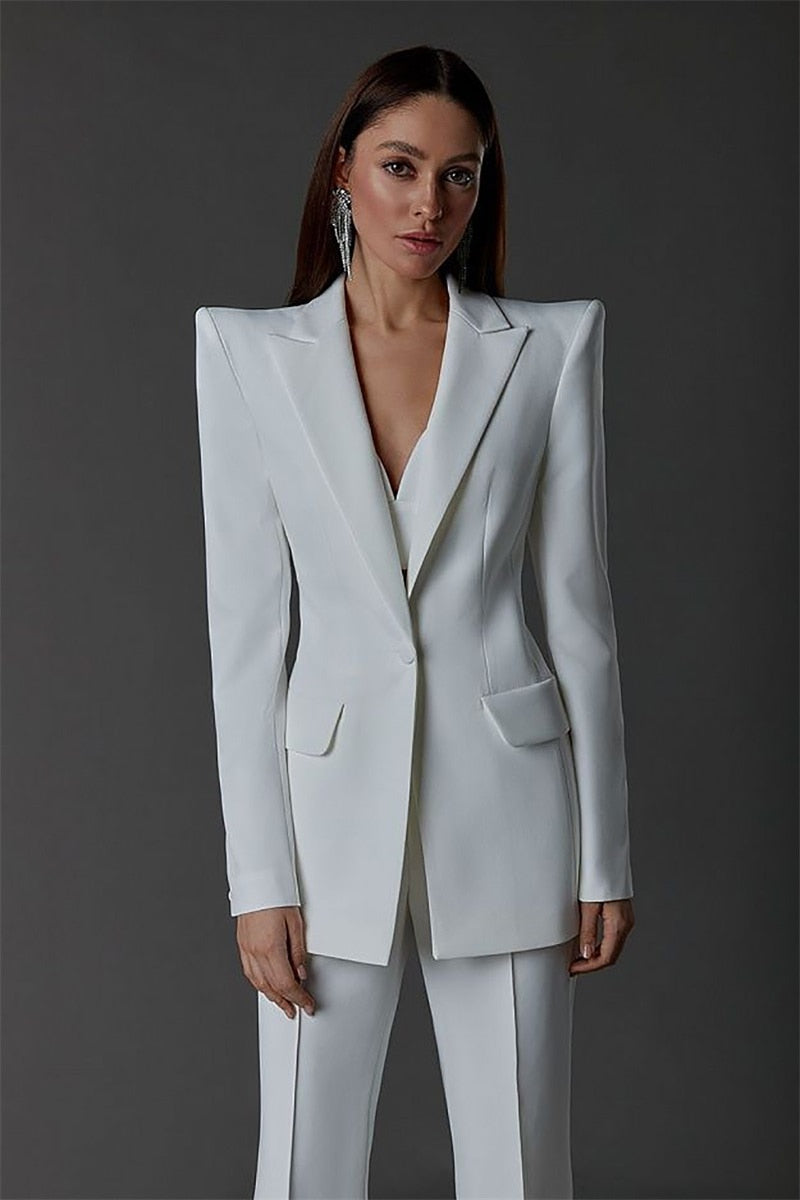 Conjunto de 3 piezas de traje de pantalón para mujer: blazer, top, sujetador y pantalones, para fiestas, ocasiones especiales, vestido formal de oficina, vestido de graduación, hecho a medida. 