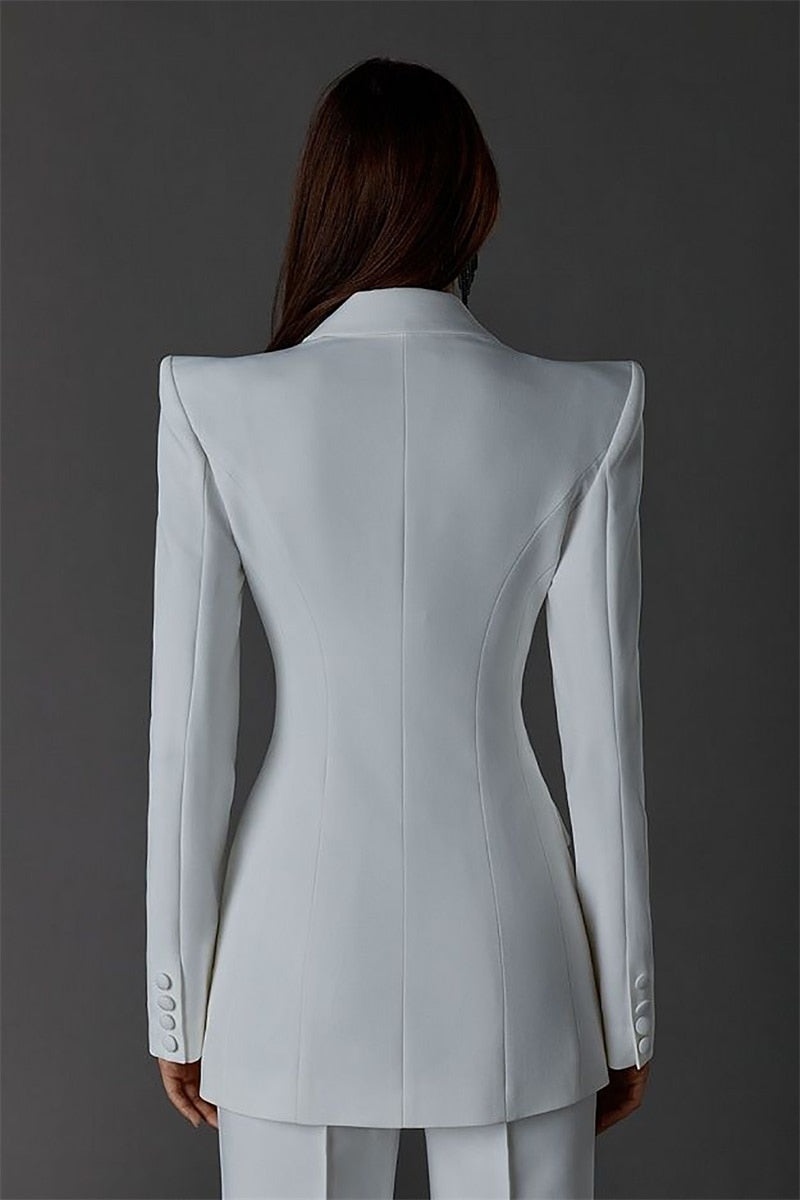 Conjunto de 3 piezas de traje de pantalón para mujer: blazer, top, sujetador y pantalones, para fiestas, ocasiones especiales, vestido formal de oficina, vestido de graduación, hecho a medida. 