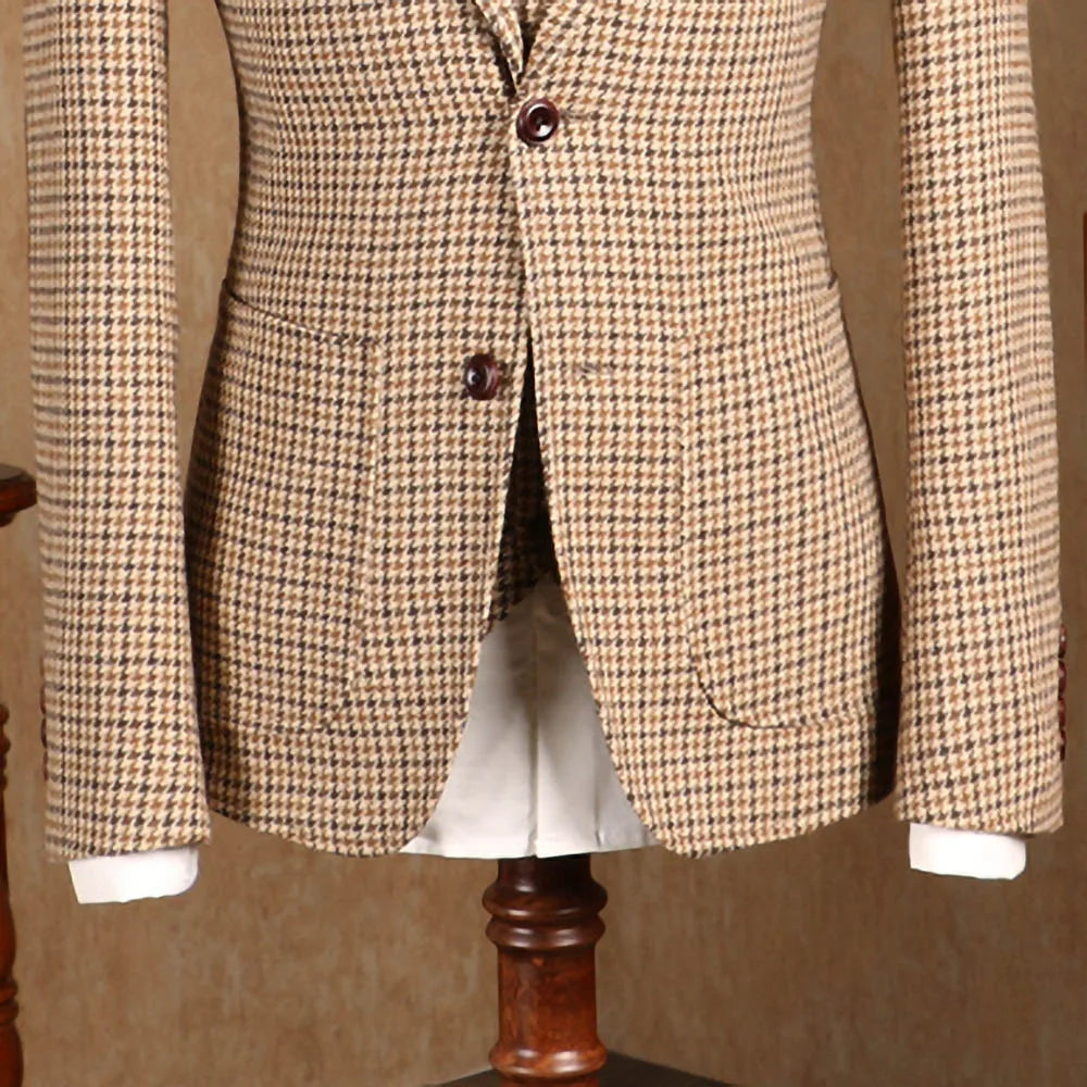 Trajes formales clásicos a cuadros de 3 piezas para hombre, corte entallado, para novio, boda, esmoquin, graduación, negocios, informal, chaqueta, chaleco y pantalones.