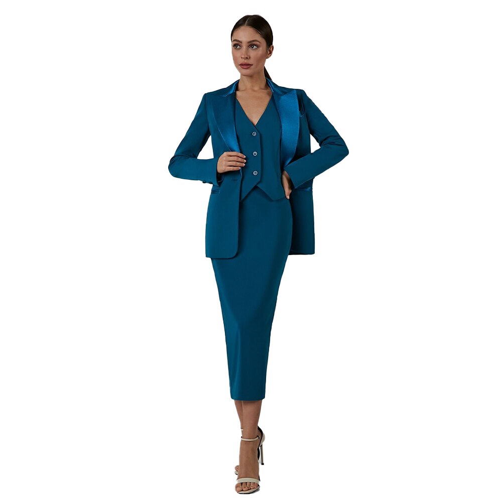 Traje de 3 piezas sexy para mujer, conjunto de oficina, botonadura sencilla, ajustado, formal, para fiesta de noche, vestido de graduación, hecho a medida 