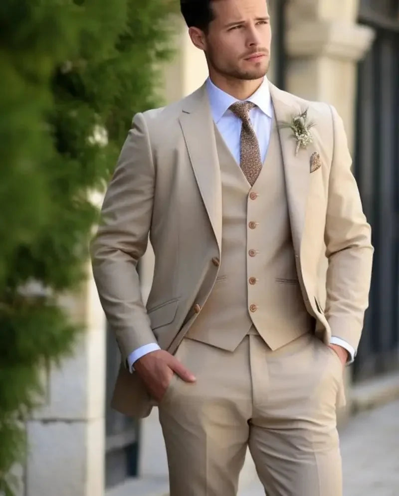 Trajes de boda de esmoquin de 3 piezas para hombre, traje de novio a medida, traje formal de moda para hombre, traje de fiesta de graduación, traje de boda para hombre