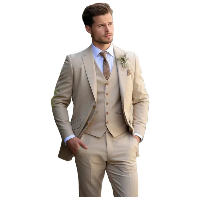 Trajes de boda de esmoquin de 3 piezas para hombre, traje de novio a medida, traje formal de moda para hombre, traje de fiesta de graduación, traje de boda para hombre